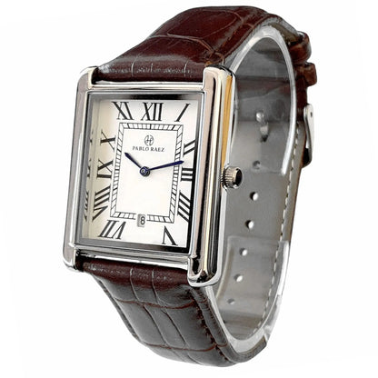 UTHAI Montre homme de luxe légère pour le travail, marque de luxe, carrée, classique, avec calendrier, étanche, bracelet, montre-bracelet à quartz pour homme, cadeau