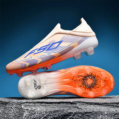 Nouvelles chaussures de football pour hommes, mi-hautes, légères, très vendues, pour l'entraînement sur herbe, antidérapantes, crampons de haute qualité pour l'extérieur.