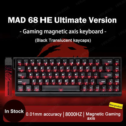 MADLIONS MAD 60/68HE Gaming Magnetic Switch Keyboard Wired Key Web Drive Custom 8K 61/68 Return RT Adjustable Keystroke Hot Swap