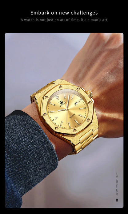 Montres OLEVS pour homme : montre de luxe classique à quartz, argentée et bleue, étanche, en acier inoxydable, luminescente, Reloj Hombre