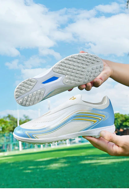 Nouvelles chaussures de football pour hommes, mi-hautes, de haute qualité, crampons pour terrain en gazon, baskets antidérapantes pour intérieur, très vendues, pour matchs en extérieur