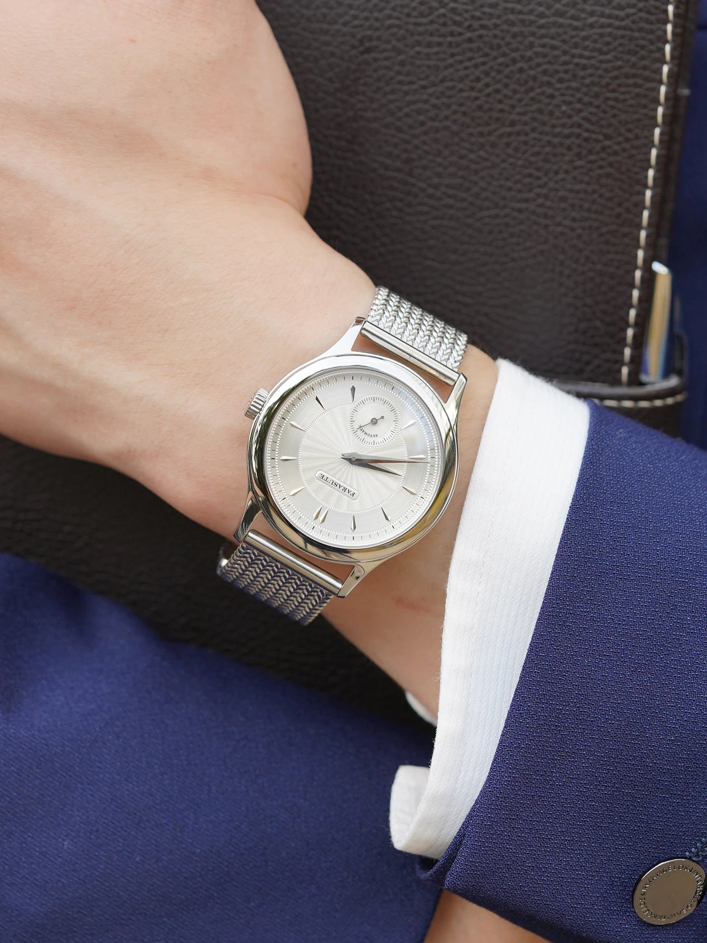 FARASUTE Retro Hangzhou Customized Movement Automatic Mechanical Watch Men Sapphire Stainless Steel Small Second Hand Wristwatch