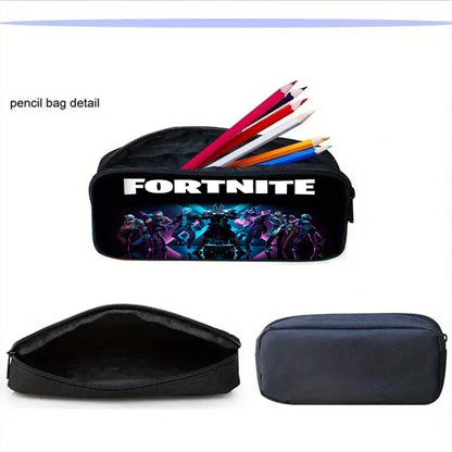 Hot Game Child School Backpack with Lunch Bags ,Design-F-FortniteS Pencil Bags ,School Bags for Boys Girls Best Gift