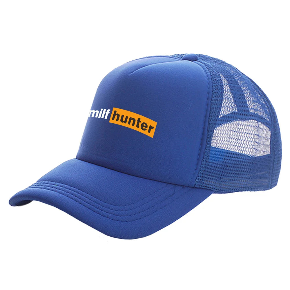Bonés de camionista Milf Hunter — Bonés de moda Milf Hunter — Bonés de basebol — Bonés de malha para o sol, verão e atividades ao ar livre — MZ-506