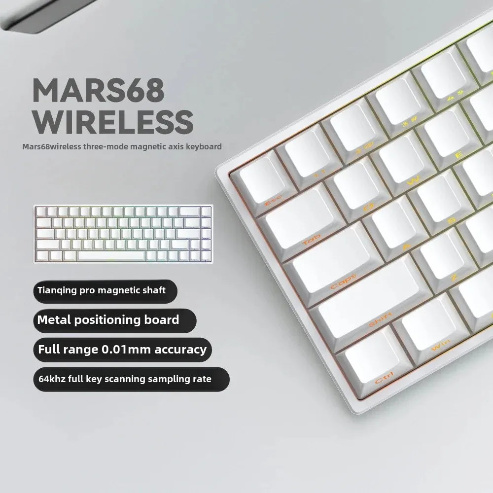 Mars 68 PRO magnetic axis mechanical keyboard gaming keyboard 0 dead zone plug and unplug RGB light wired wireless selectable