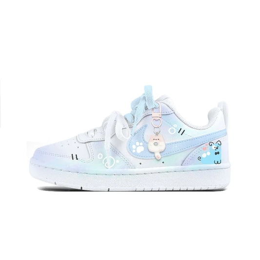 Custom Sneakers Nike Court Borough  Twin Sweet Dreams  Niche Preppy Style  Cute & Sweet Women's Skateboarding Sneakers