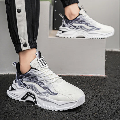 Men Sports Shoes Fashion Lace Up Versatile Non Slip Thick Soled Teenagers Daily Wear Comfortable Casual Running Shoes for Men