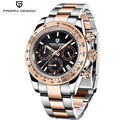 Orologio cronografo da uomo PAGANI DESIGN – Orologio da polso al quarzo di lusso, luminescente e impermeabile.