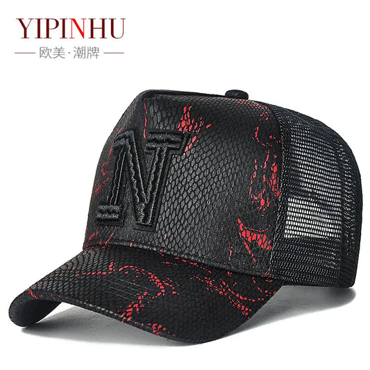 High Top Hat, Mesh Men's Baseball Cap, Summer Sun Protection, Breathable Outdoor Trucker Cap, Men's