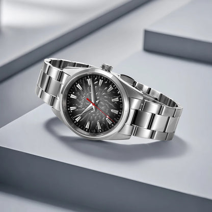 Orologio da uomo BERNY – Orologio al quarzo, vetro zaffiro, lancette luminescenti, impermeabile fino a 10 ATM, interamente in acciaio inossidabile – Stile elegante e casual, ideale per l’uso quotidiano o per le occasioni professionali