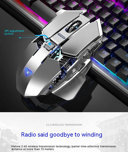 AULA mouse Multifunctional Gaming Side Keys Mouse Rechargeable Mecha style Mice 2.4 G Wireless Ergonomics Dpi adjustable Gamer