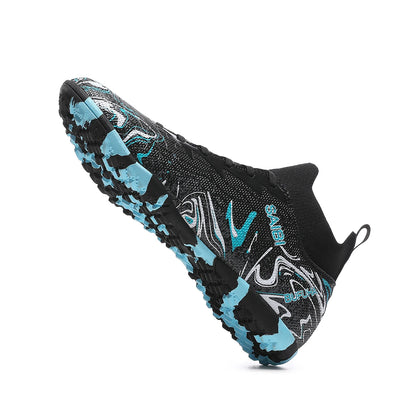 Chaussures de football montantes 2026 avec crampons FG longs et crampons TF, adaptées aux hommes et aux femmes, respirantes et antidérapantes