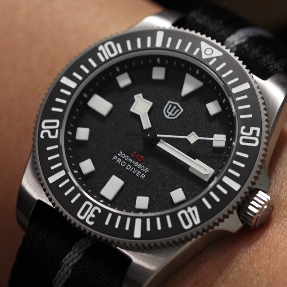 Watchdives EXD 40Mm Titanium Dive Watch Man VH31 Sweep Quartz Watches 200 Waterproof Ar Sapphire BGW9 Luminous 316L Wristwatch