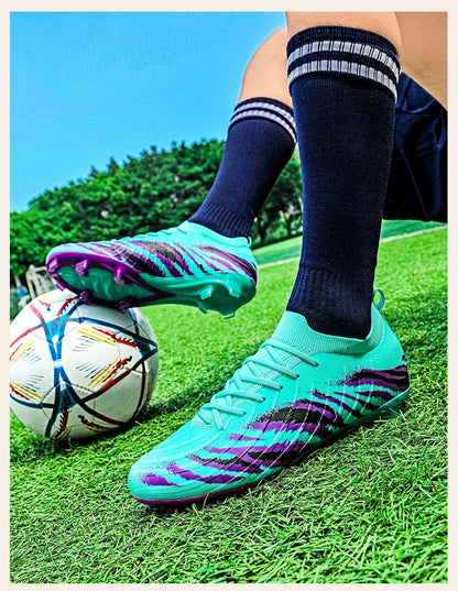 Botas de fútbol para hombre, deportivas, ultraligeras y antideslizantes, para exterior, tacos de adulto para partido, unisex, cómodas para césped, alta calidad