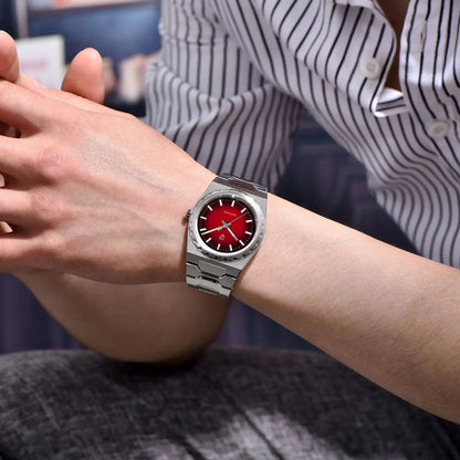 Orologio da uomo di lusso PAGANI DESIGN – Edizione limitata, vetro zaffiro, quadrante rosso, acciaio inossidabile, impermeabile – PDYS020