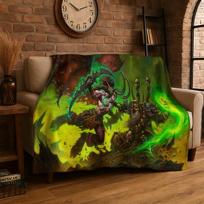Demon Hunter Arthas World of Warcraft WOW Game Flannel Blanket Soft Warm Throw Blanket for Bedroom Living Room Bed Travel picnic