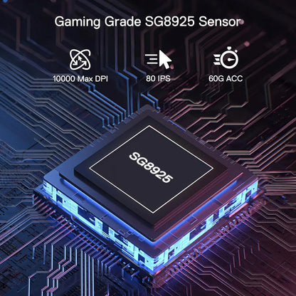 Redragon M656 MAX 3-Mode Wireless Gaming Mouse 10000 DPI Rechargeable Gaming Mice 5 DPI Levels, 7 Macro Buttons, RGB Backlight