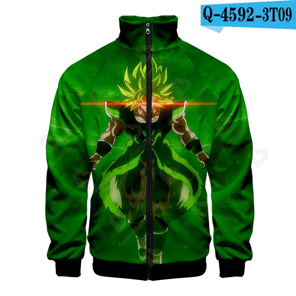 Anime Goku Dragon Ball Jacket Men Women Harajuku Hip Hop Japanese Zip Up Hoodies Goku Clothes Stand Collar Sweatshirt, produit gaming premium Fraquane