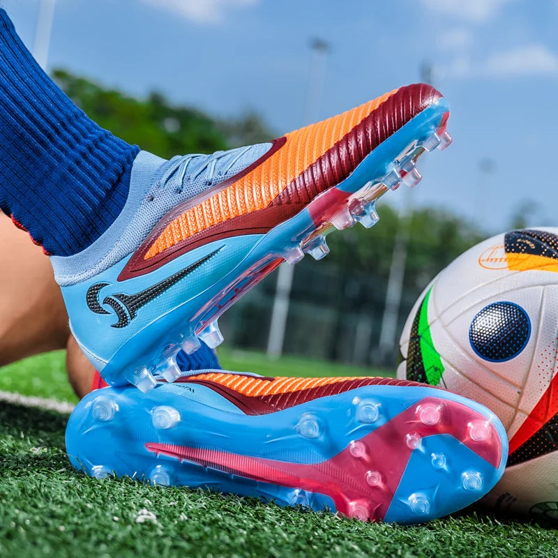 Nouvelles chaussures de football pour hommes, ultralégères, pour l'entraînement en extérieur, livraison directe, chaussures de foot à crampons longs FG antidérapantes