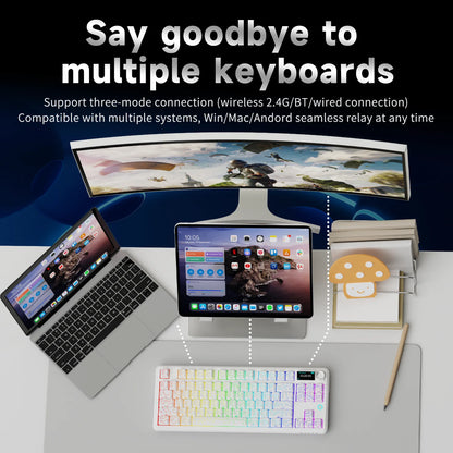 Ajazz AK870 V2 Gaming Mechanical Keyboard is a Hot-Swappable RGB Wired Gaming Keyboard Suitable for Various Scenarios on Laptops