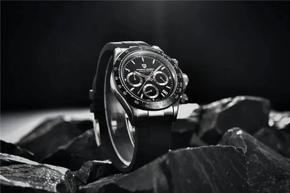 Originale neue PAGANI DESIGN PD-1664 Luxus-Herrenuhr mit japanischem VK63-Quarzwerk, Saphirglas, wasserdichtem Chronographen, Gold