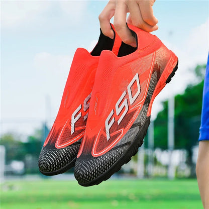 Nouvelles chaussures de football pour hommes, chaussures de sport respirantes, chaussures de futsal antidérapantes, chaussures de football ultralégères, haute tige, haute qualité, pour match en extérieur