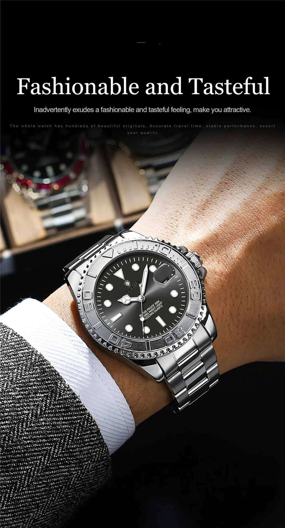 Montres de luxe pour homme - Nouvelle marque - Montres-bracelets sportives et tendance à quartz - Cadeaux pour homme - Montres automatiques - Horloge numérique « Café » pour homme