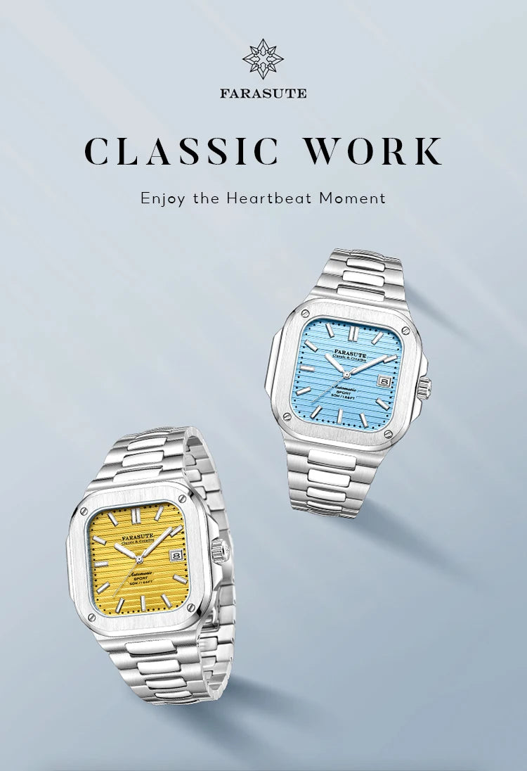 Montre de luxe automatique pour homme FARASUTE, mouvement Miyota9019, ultra-fine (8,9 mm), luminescente, étanche à 5 ATM