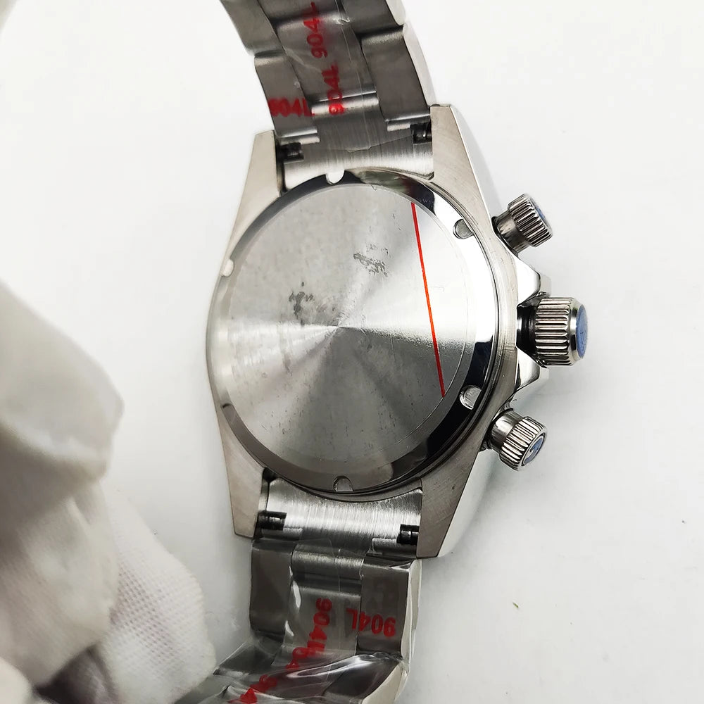 20 Colors dress 39mm Quartz Chronograph Sapphire Crystal Stainless Luminous Men's Watch VK63 Movement Calendar Strap