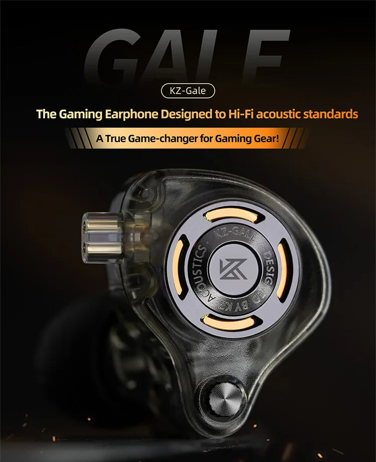 Pre-order KZ Gale In-Ear Super-Linear Driver Hifi IEM Earphone for Game with Detachable Silver-Plated Recessed 2-Pin Cable