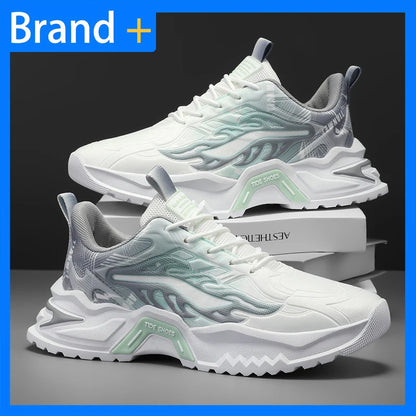 Men Sports Shoes Fashion Lace Up Versatile Non Slip Thick Soled Teenagers Daily Wear Comfortable Casual Running Shoes for Men