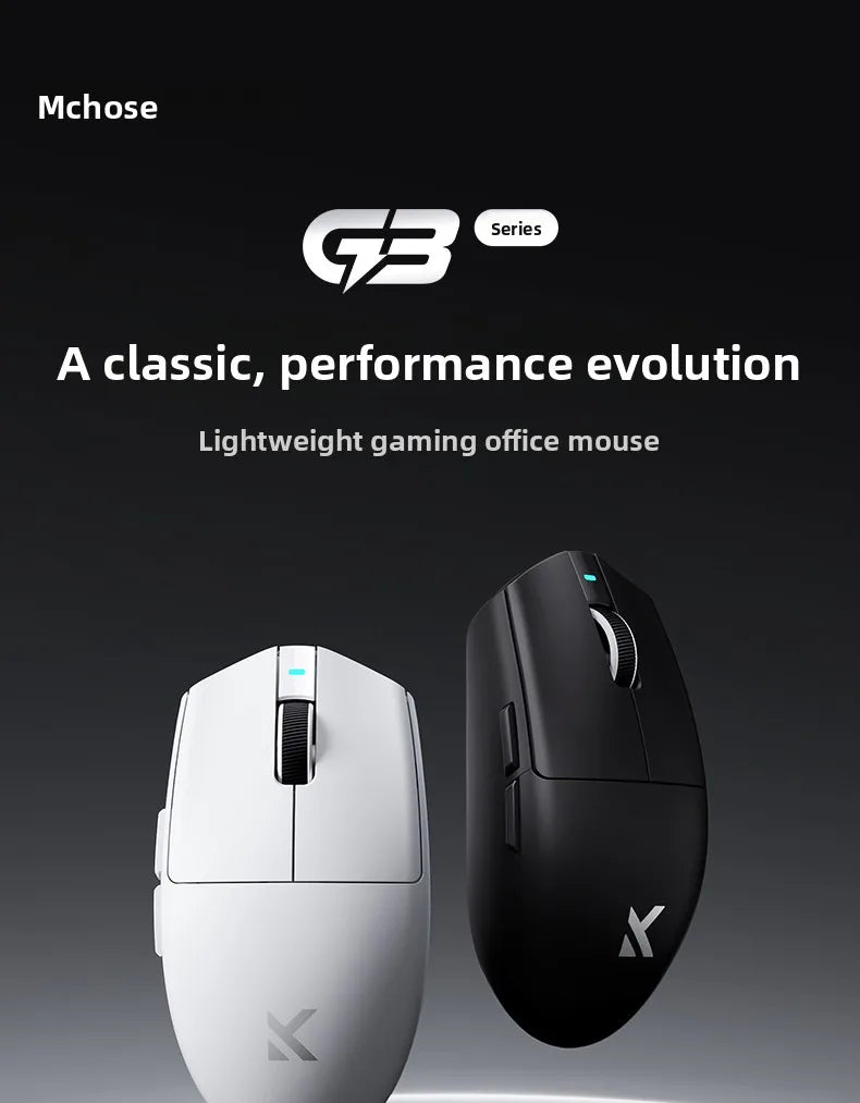 MCHOSE G3 V2 PRO Wireless Mouse Bluetooth Tri Mode Ergonomics Lightweight Laptop Office Gaming Computer Accessories