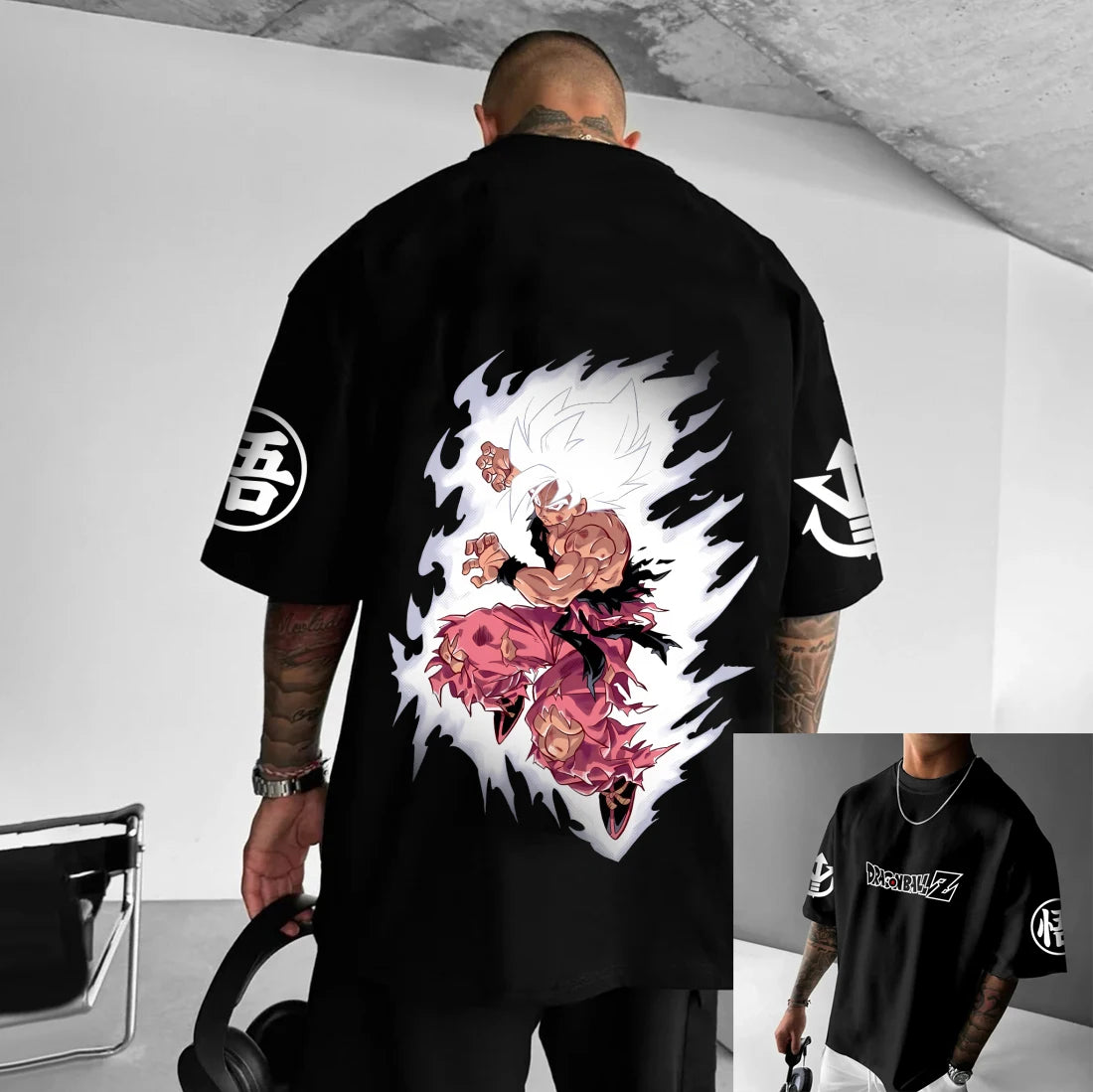 T-shirt in cotone a maniche corte con stampa Dragon Ball Z Son Goku Vegeta, per uomo e donna, stile Harajuku Y2K vintage, streetwear estivo