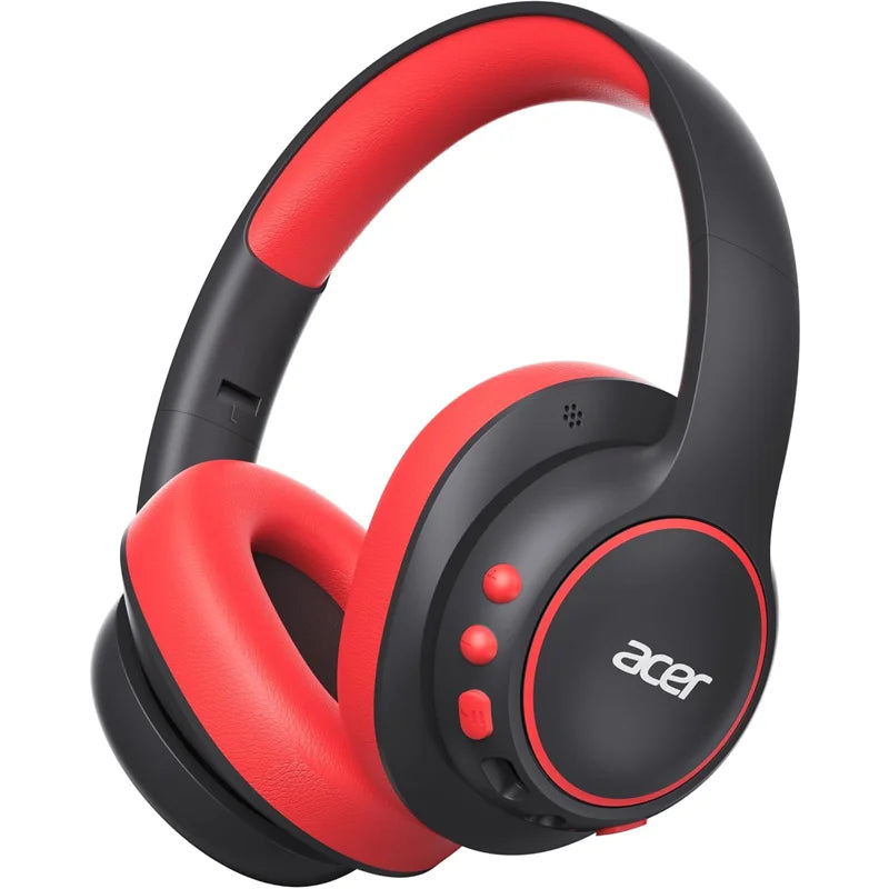 Acer Kids Bluetooth 6.0 Headphones Over Ear Headsets with Mic 75H Playtime 85dBA Safe Volume USB C Fast Charging for IPad Tablet