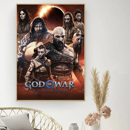 Póster del juego «God of War» - Póster de cine vintage para hacer tú mismo - Cuadro decorativo - Pegatinas para el estudio - Cuadro de pared de tamaño pequeño