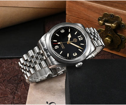 San Martin 38mm Men Sport Watch Fashion Luxury Explore Climbing Automatic Mechanical Sapphire Waterproof 5 Links Bracelet BGW-9