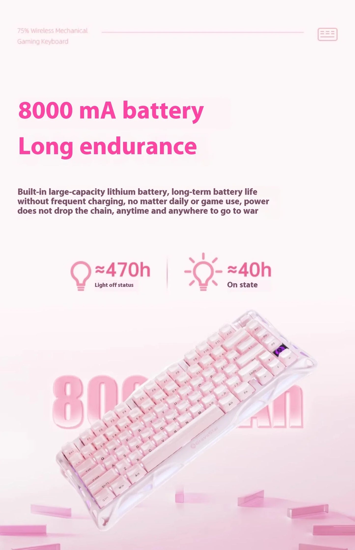 Mercury K1 Grava Star Breaking 75 RGB Mechanical Keyboard Gaming Bluetooth 2.4G Wired RGB Hotswap Gamer Non-contact Keyboard