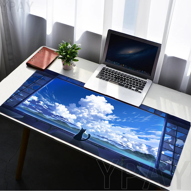 Mouse Pads Sky Landscape Table Mats Computer Mousepad Company Desk Pad Aesthetic Large Gamer Mousepads Office Mouse Mat 100x50cm
