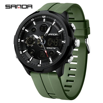 SANDA 9053 G Montres de sport militaires pour homme Montre numérique de luxe Montre-bracelet à quartz étanche jusqu’à 50 m pour homme Relogios Masculino