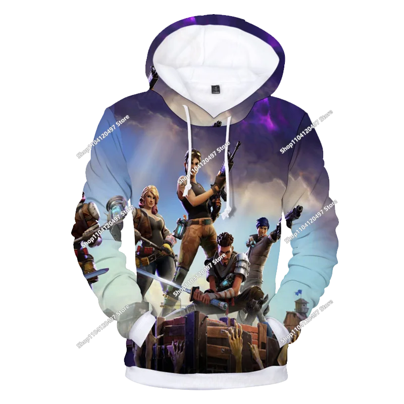 Sudadera con capucha Fortnite Anime para niños, streetwear hip-hop para hombre, ropa deportiva casual de corte holgado, moda outdoor