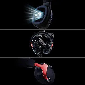 Wireless Gaming Headset with Detachable Noise Cancelling Microphone,2.4G Bluetooth-USB-3.5mm Wired Jack 3 Modes for Multi-device