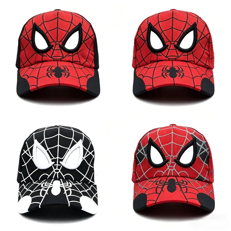 Boné de basebol com figura do Homem-Aranha da Marvel, de algodão, com pala, para estudantes, homens e mulheres, com motivos de desenhos animados, para atividades ao ar livre, proteção solar, fantasias e presente de aniversário