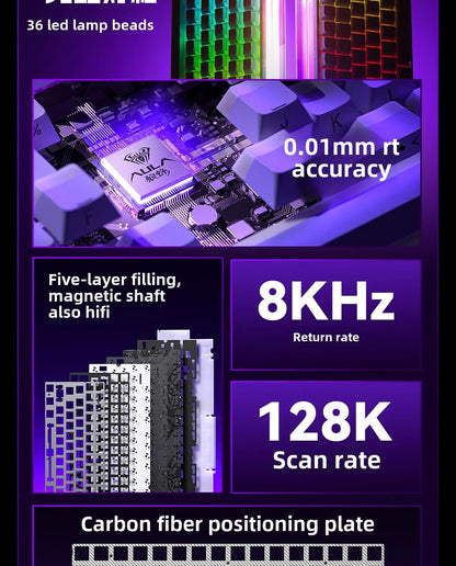New AULA HERO 84HE 8K INSTOCK Magnetic Switch Gaming Keyboard E-sport Custom RGB Mechanical Keyboard Ergonomics Game Accessories