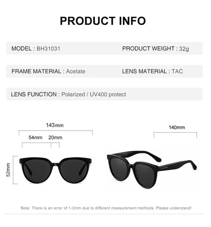 Óculos de sol de design da marca CAPONI para mulher, estilo retro, para raparigas, estilo coreano, polarizados, com proteção UV, modelo BH31031