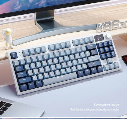 ATTACK SHARK K86 Mechanical Keyboard with Metal Knob, TFT Smart Color Screen, 87-key Layout, RGB Lighting, and Three-mode Connection
