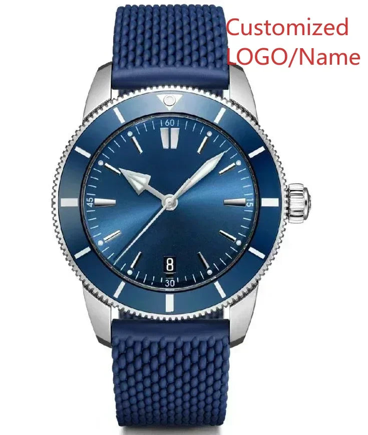 A11 Store Customized Watch  Mens Automatic Mechanical Watch Superocean Black Blue Rubber Rose Gold Sport Watches Ceramic