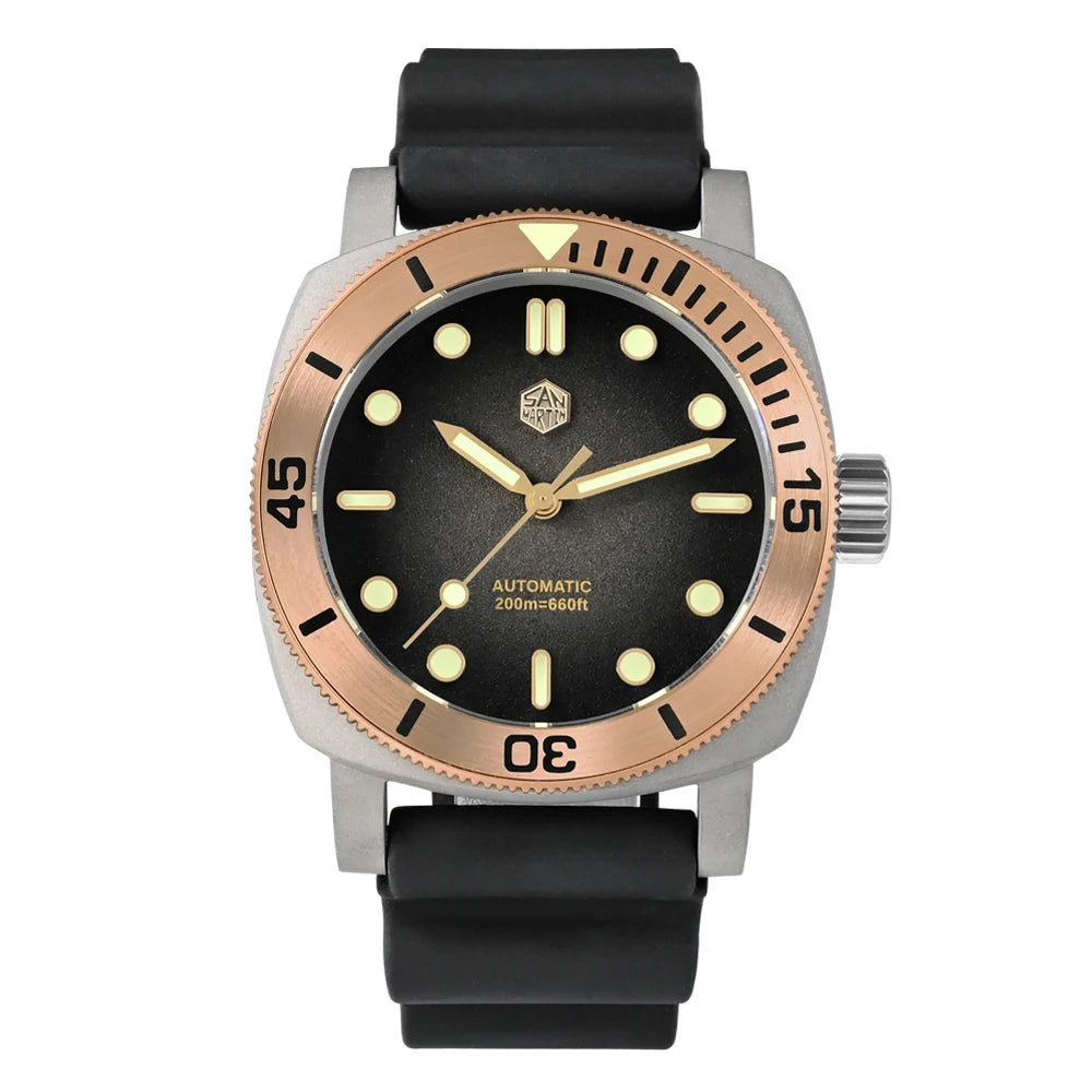 San Martin 42mm Retro Titanium Diver Watch NH35 Automatic Men Mechanical Watches Bronze Bezel Sapphire Luminous Waterproof 200m