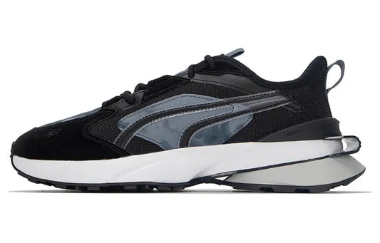 Puma Pwrframe Op-1, chaussures de sport basses, style lifestyle, en tissu Stealth et cuir synthétique, noir et gris, 386623-01