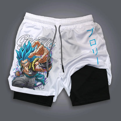 Dragon Ball Peripheral Printing Double-layer Shorts GOKU American Sports Comfortable Fashion Summer Men's Loose Breathable Pants