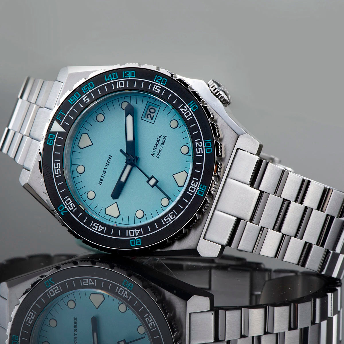 SEESTERN Watch of Man Diver Automatic Mechanical Wristwatches NH35 Luminous Ceramic Sapphire Crystal Waterproof Jubilee New 600T